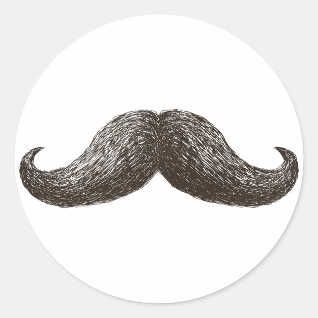 La Mustache (Licht) Runder Aufkleber (Vorderseite)