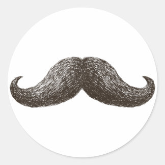 La Mustache (Licht) Runder Aufkleber