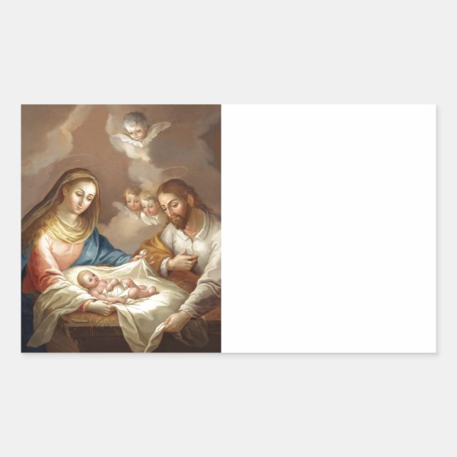 La Natividad Rechteckiger Aufkleber (Vorderseite)