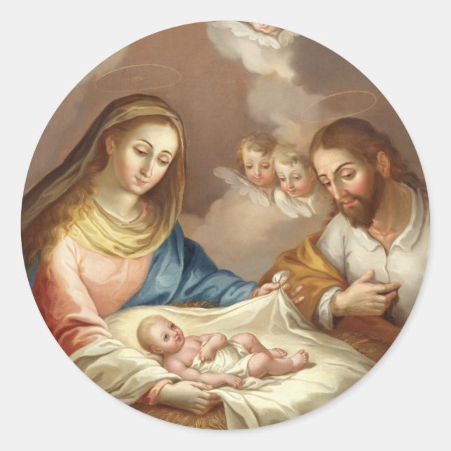 La Natividad Runder Aufkleber (Vorderseite)