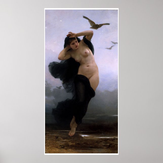 La Nuit William-Adolphe Bouguereau Poster (Vorne)