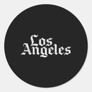 La Old English Style Schrift Distressed- Los Angel Runder Aufkleber