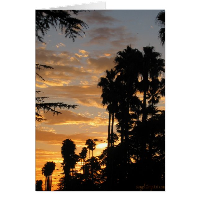 LA Palm Tree Sunset Art Card (Vorne)
