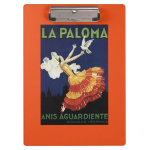 La Paloma - Anis Aguardiente Werbemittel Klemmbrett
