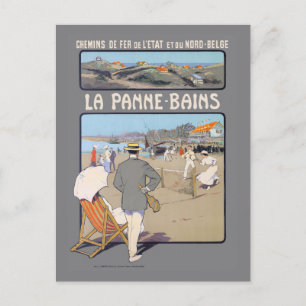La Panne-Bains Vintage Poster 1912 Postkarte