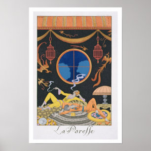 La Paresse, 1924 (pochoir Druck) Poster