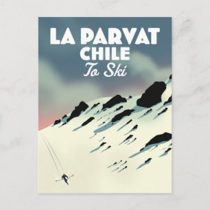 La Parvat Chile Retro-Ski-Kunst. Postkarte