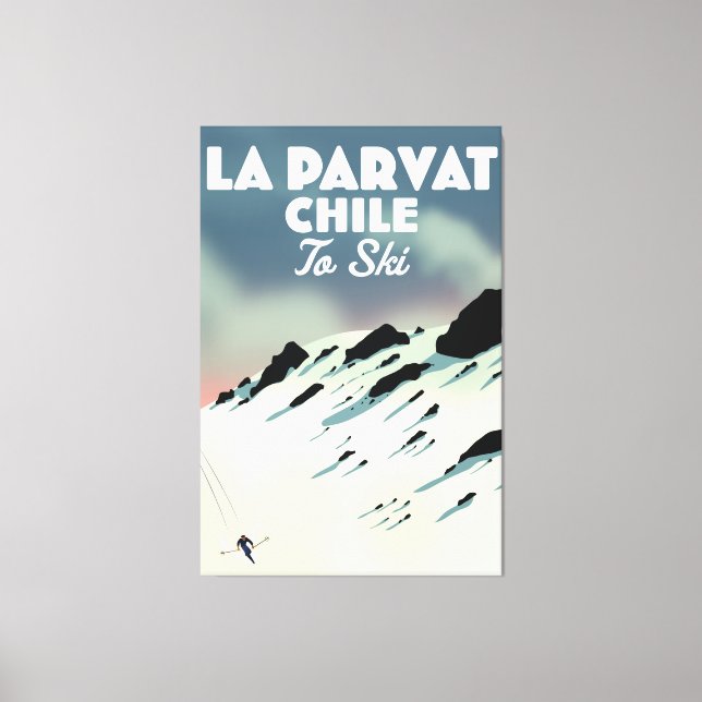 La Parvat Chile Retro Skikunst. Leinwanddruck (Vorderseite)