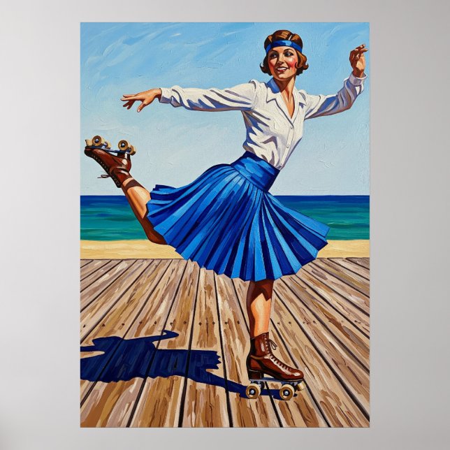 LA PATINEUSE À ROULETTES (der Roller Skater) Poster (Vorne)