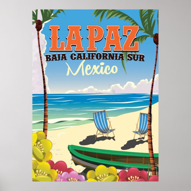 La Paz Baja California Sur Mexico Reiseplakat Poster (Vorne)