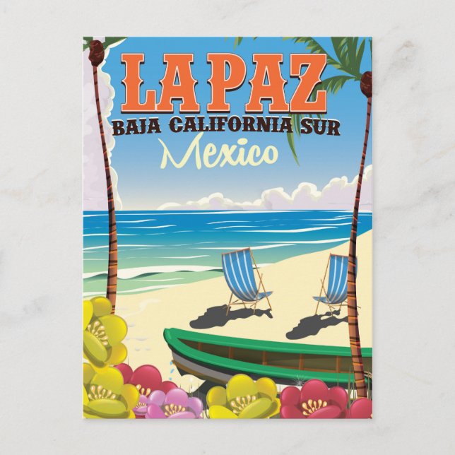 La Paz Baja California Sur Mexico Reiseplakat Postkarte (Vorderseite)