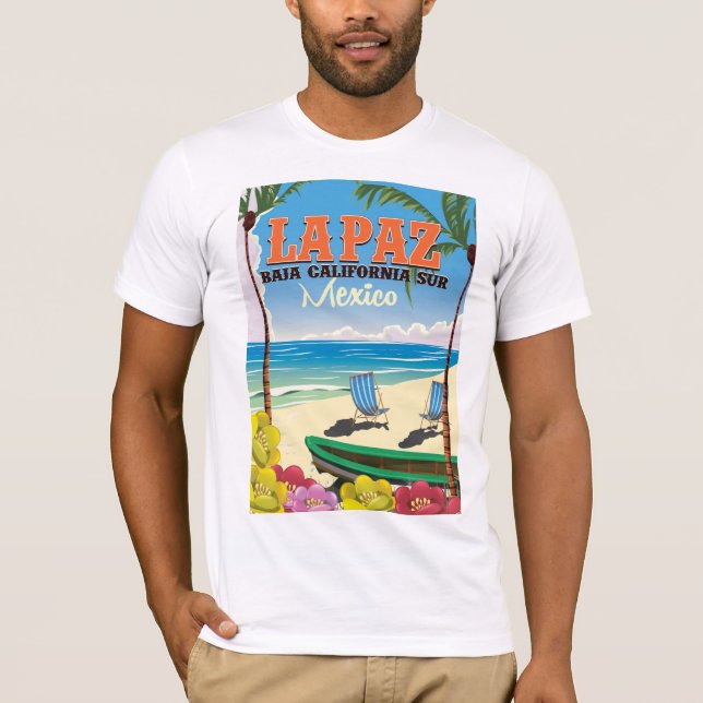 La Paz Baja California Sur Mexico Reiseplakat T-Shirt (Vorderseite)