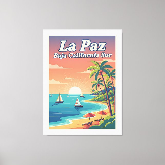 La Paz Baja California Sur Travel Poster  Leinwanddruck (Vorderseite)