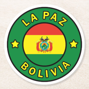 La Paz Bolivia Runder Pappuntersetzer