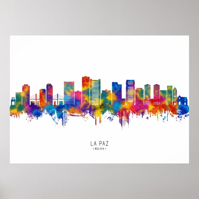 La Paz Bolivia Skyline Poster (Vorne)