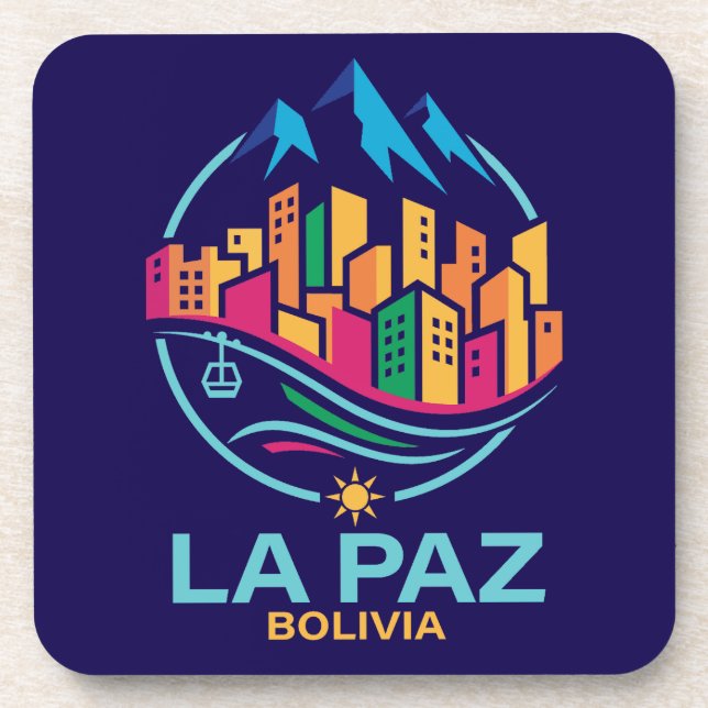 La Paz Bolivia South America Getränkeuntersetzer (Vorderseite)