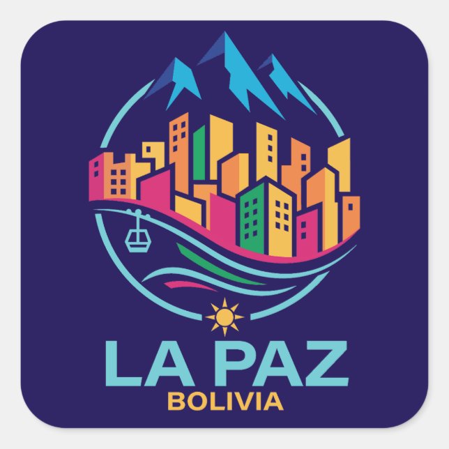 La Paz Bolivia South America Quadratischer Aufkleber (Vorderseite)