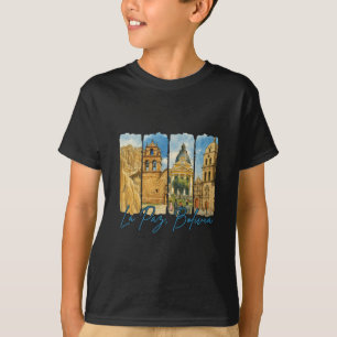 La Paz Bolivien Reisende Reise Pinselstrich Souven T-Shirt