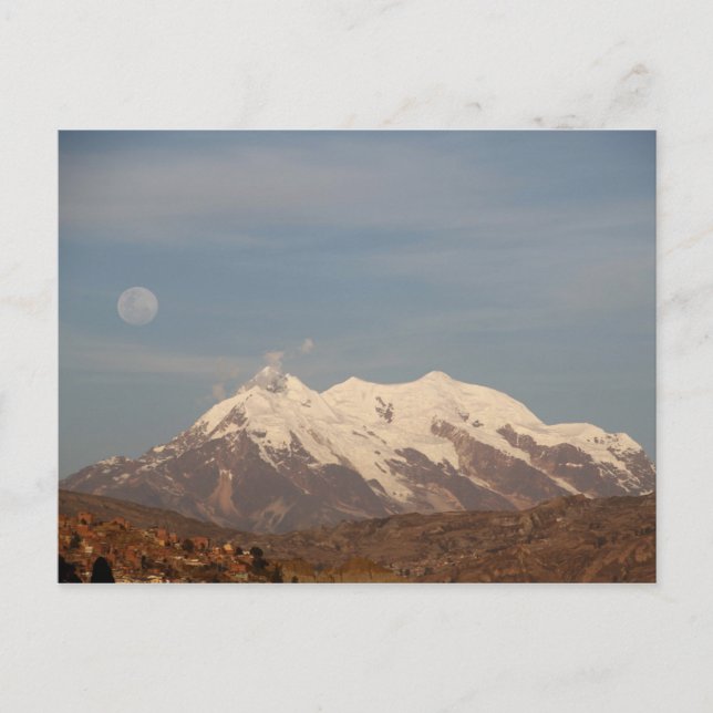 La Paz City, Bolivien Illimani Snow Mountain Postkarte (Vorderseite)