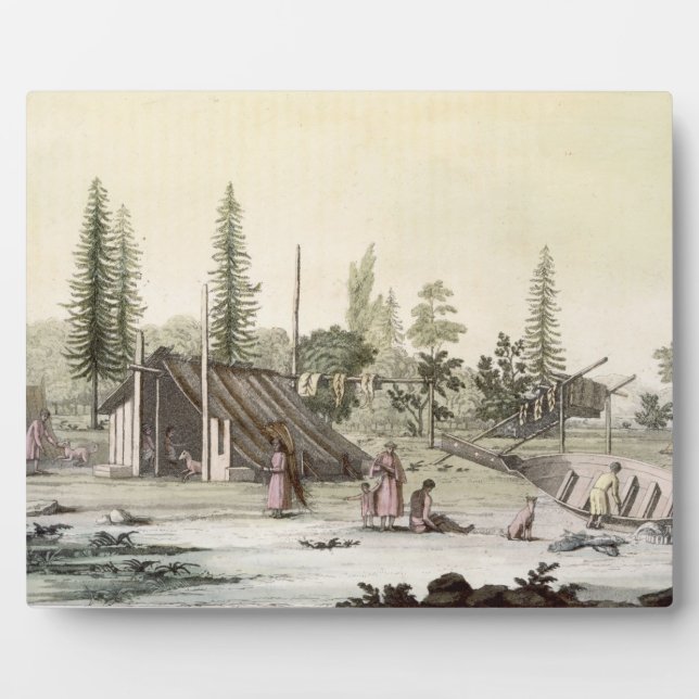 La Perouse in Port Francesci (Farbgravur) Fotoplatte (Vorderseite)