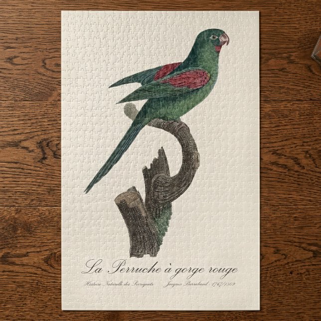 La Perruche a gorge rouge Puzzle (Orange-Chinned Parakeet, Brotogeris jugularis. Jigsaw Puzzle)