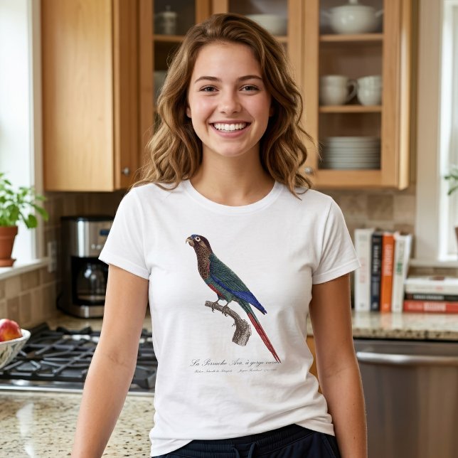 La Perruche Ara, eine Schlucht T-Shirt (The Painted Parakeet, Pyrrhura Picta. Girl Basic White T-Shirt )