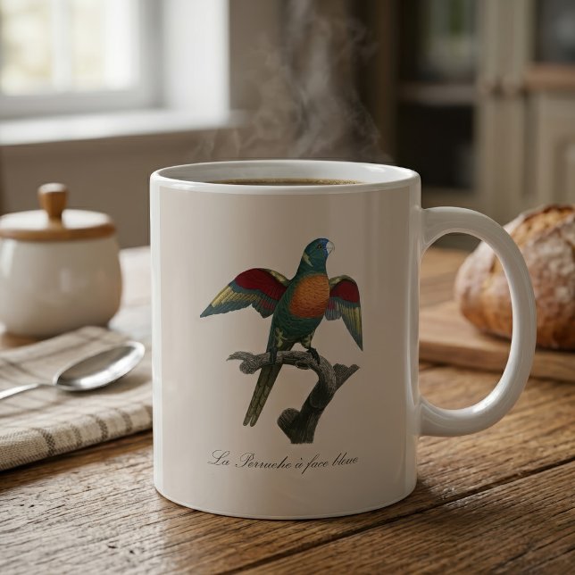 La Perruche, ein Bleistift Kaffeetasse (Coconut Lorikeet, Trichoglossus haematodus. Coffee Mug)