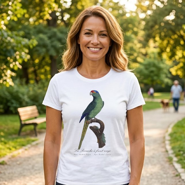 La Perruche - eine Vorfahrt T-Shirt (Orange-Fronted Parakeet, Eupsittula Canicularis. Women Basic White T-Shirt)
