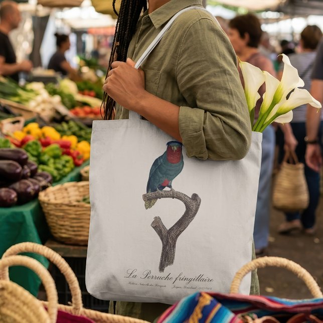 La Perruche fringillaire (Blue-Crowned Lorikeet, Vini Australis. Tote Bag )