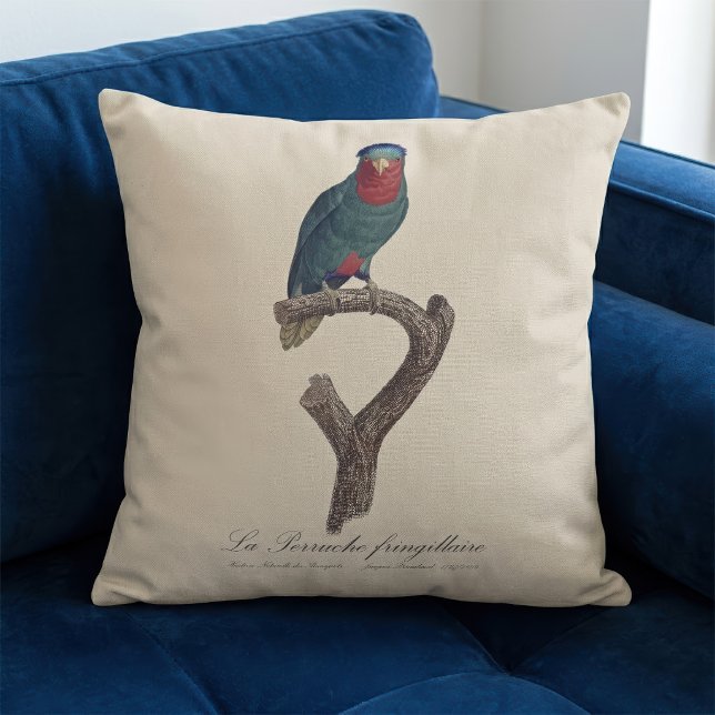 La Perruche fringillaire Kissen (Blue-Crowned Lorikeet, Vini Australis. Throw Pillow)