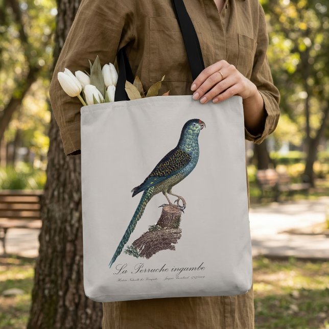 La Perruche ingambe (Ground Parrot or Swamp Parrot, Pezoporus Wallicus. Tote Bag)