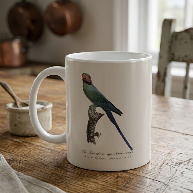 La Perruche ist ein einzigartiger Ort für Joues Kaffeetasse (Long-Tailed Parakeet, Psittacula Longicauda. Coffee Mug)