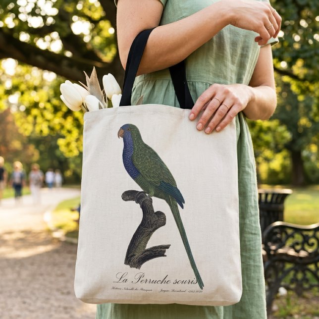 La Perruche souris / Monk Parakeet (Monk Parakeet or Monk Parrot, Myiopsitta Monachus. Tote Bag)