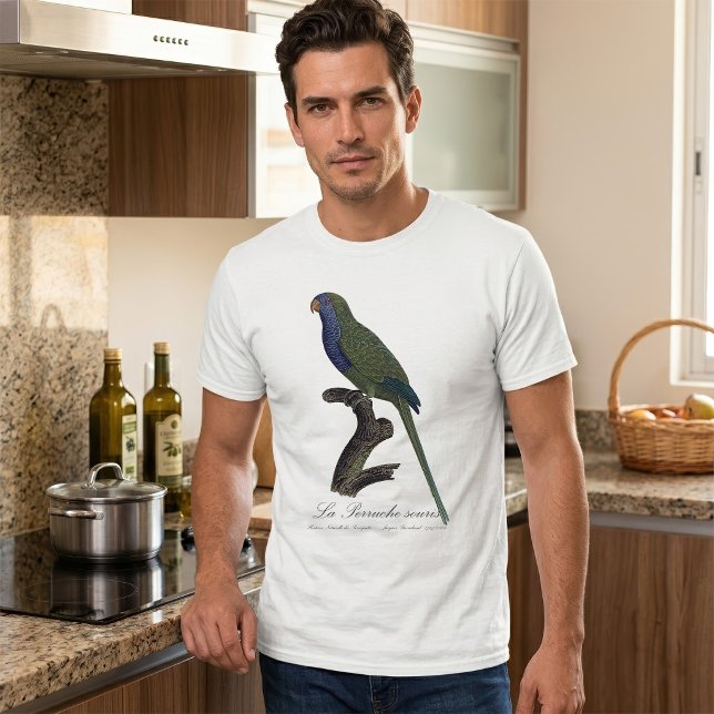 La Perruche souris / Monk Parakeet T-Shirt (Monk Parakeet or Monk Parrot, Myiopsitta Monachus. Men Basic White T-Shirt )
