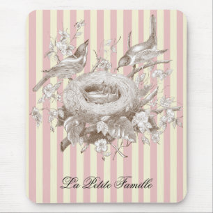 La Petite Famile auf rosa und cremefarbenem Hinter Mousepad