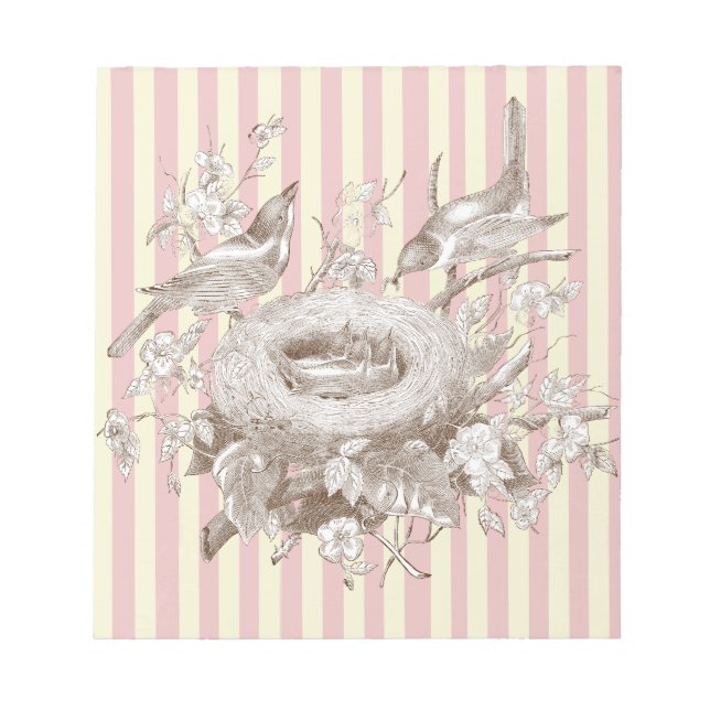 La Petite Famile auf rosa und cremefarbenem Hinter Notizblock (Vorderseite)