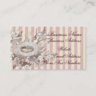 La Petite Famille in rosa und creme und gold Visitenkarte