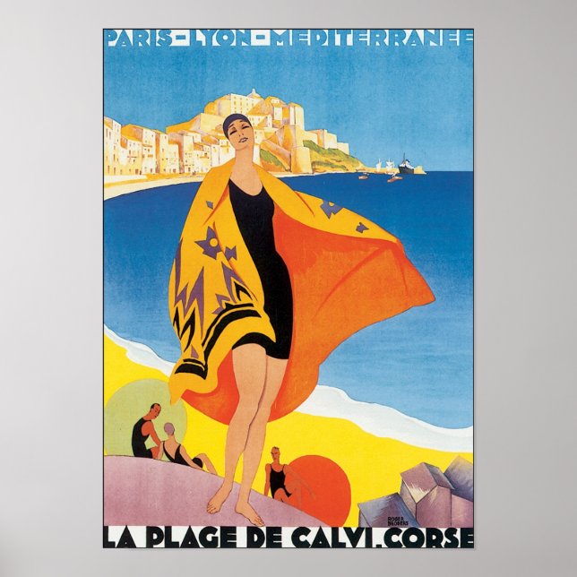 La Plage de Calvi. Korse Poster (Vorne)