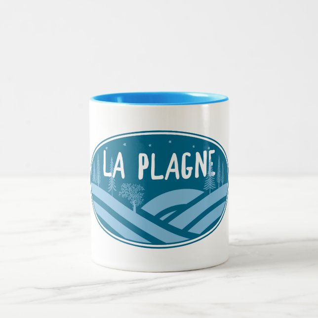 La Plagne France Outdoors Zweifarbige Tasse (Mittel)