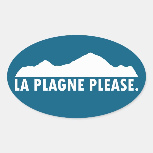 La Plagne France Please Ovaler Aufkleber (Vorderseite)
