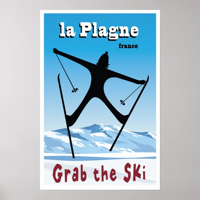 La Plagne, Frankreich, Ski Poster (Vorne)