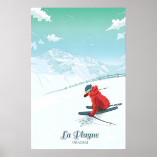 La Plagne Skigebiet Reiseplakat Poster