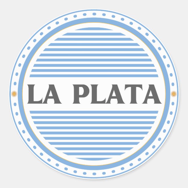 La Plata City Pride Emblem – Argentine Identity Runder Aufkleber (Vorderseite)