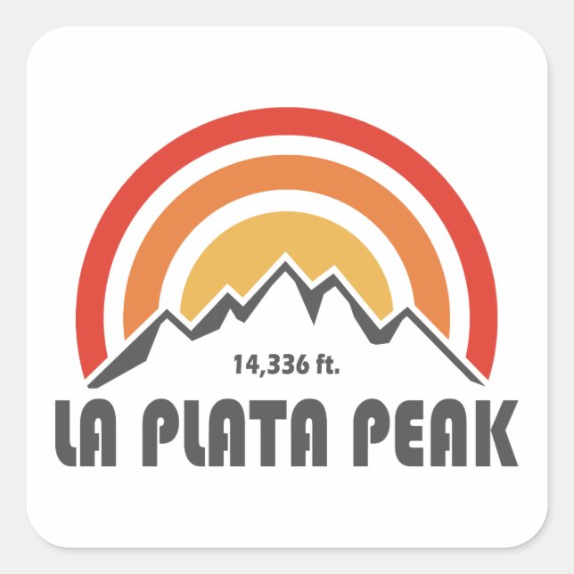 La Plata Peak Quadratischer Aufkleber (Vorderseite)