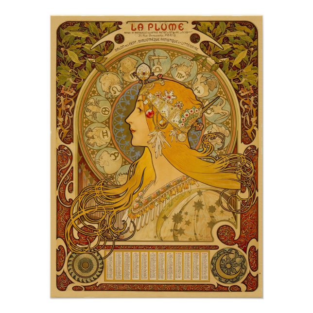 La Plume Vintage-Plakat Poster (Vorderseite)