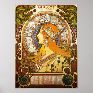 La Plume Zodiaque, Mucha Poster
