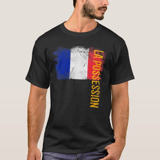 La Possession Runion Flag Runionische Männer Fraue T-Shirt (Vorderseite)