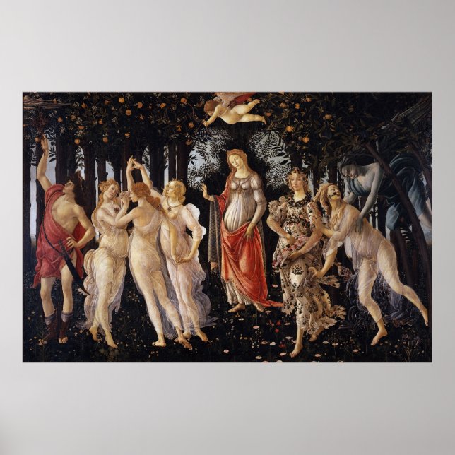 La Primavera (Frühjahr) von Sandro Botticelli Poster (Vorne)