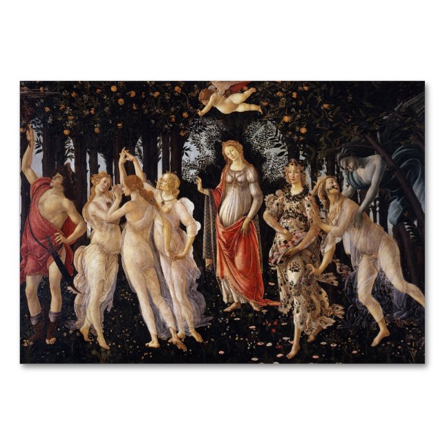 La Primavera (Frühjahr) von Sandro Botticelli Tischnummer (Vorderseite)