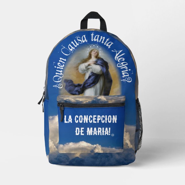 La Purísima en Nicaragua - Virgen María Inmaculada Bedruckter Rucksack (Vorderseite)